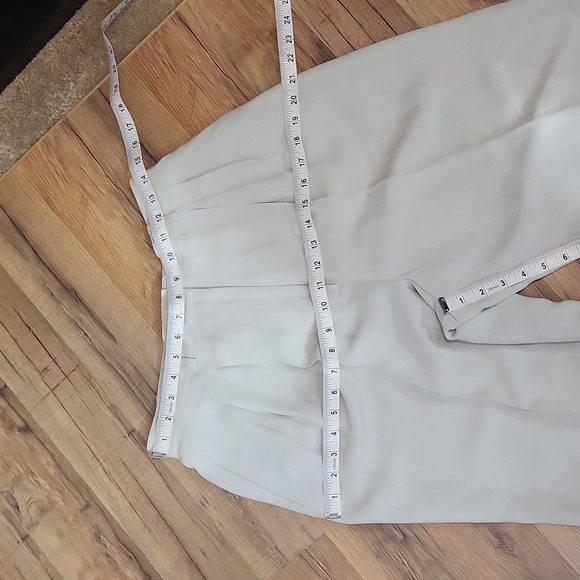 LAUREN RALPH LAUREN Pale Blue White Pinstripe Silk Shelter Island Pants Trousers - Picture 12 of 16